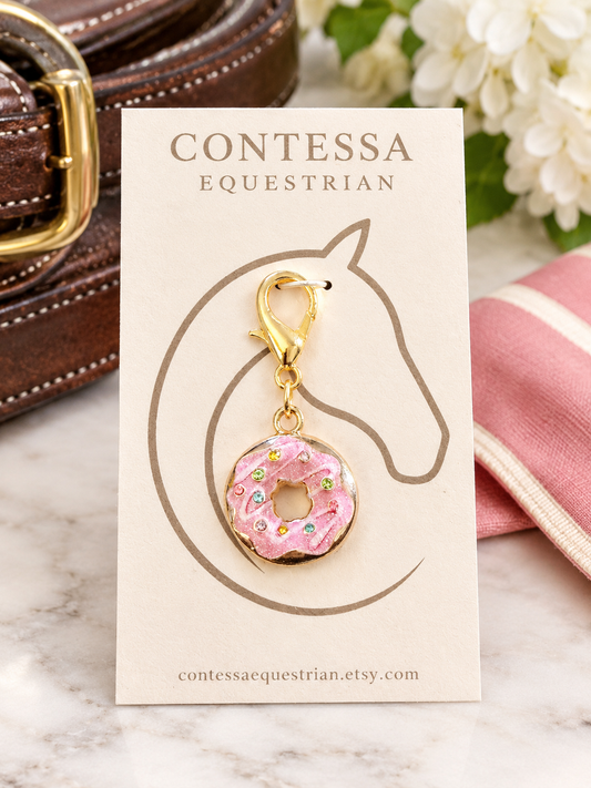 Pink Donut Bridle Charm