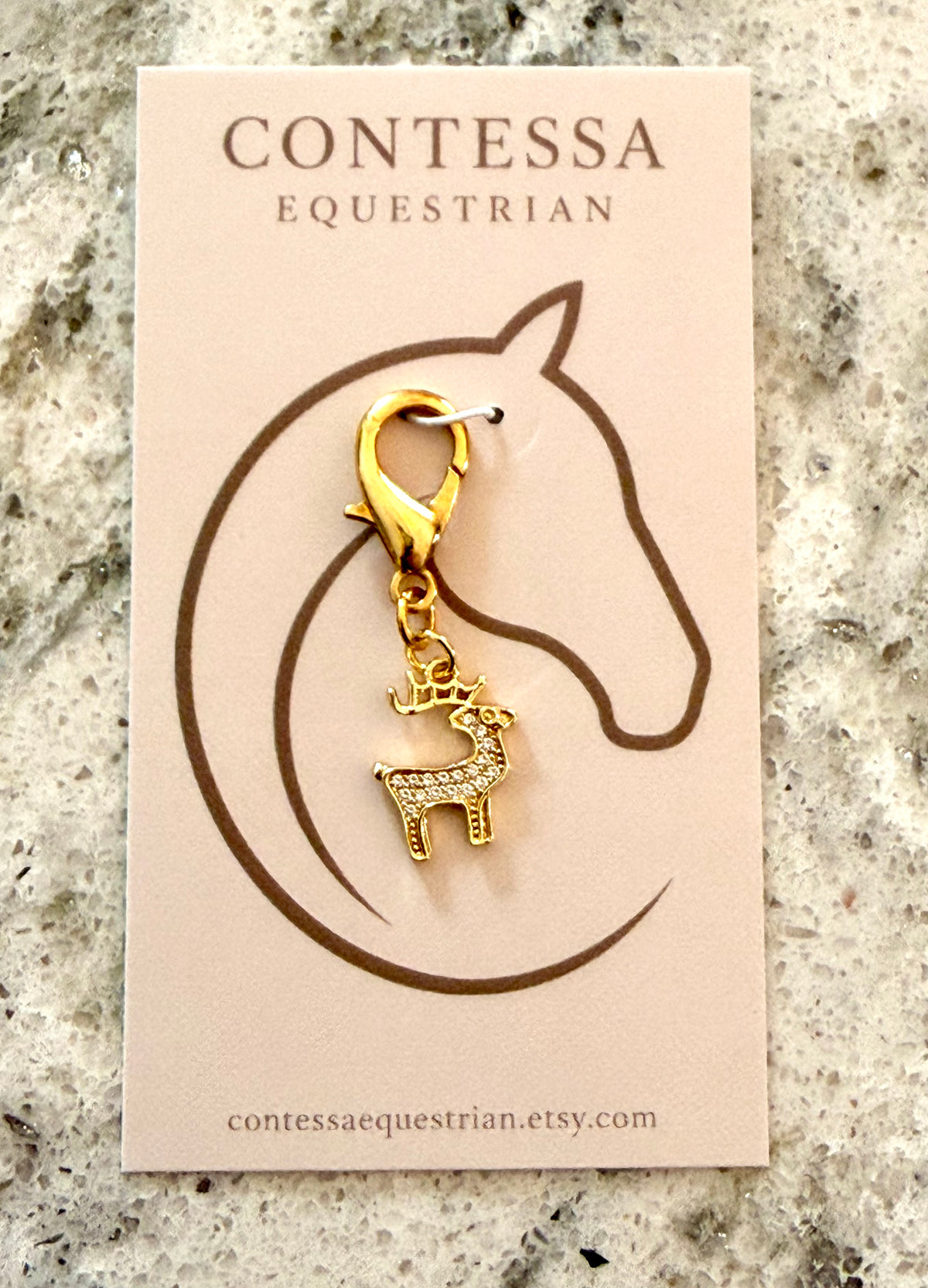 Gold Reindeer Charm