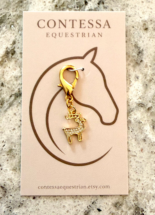 Gold Reindeer Charm