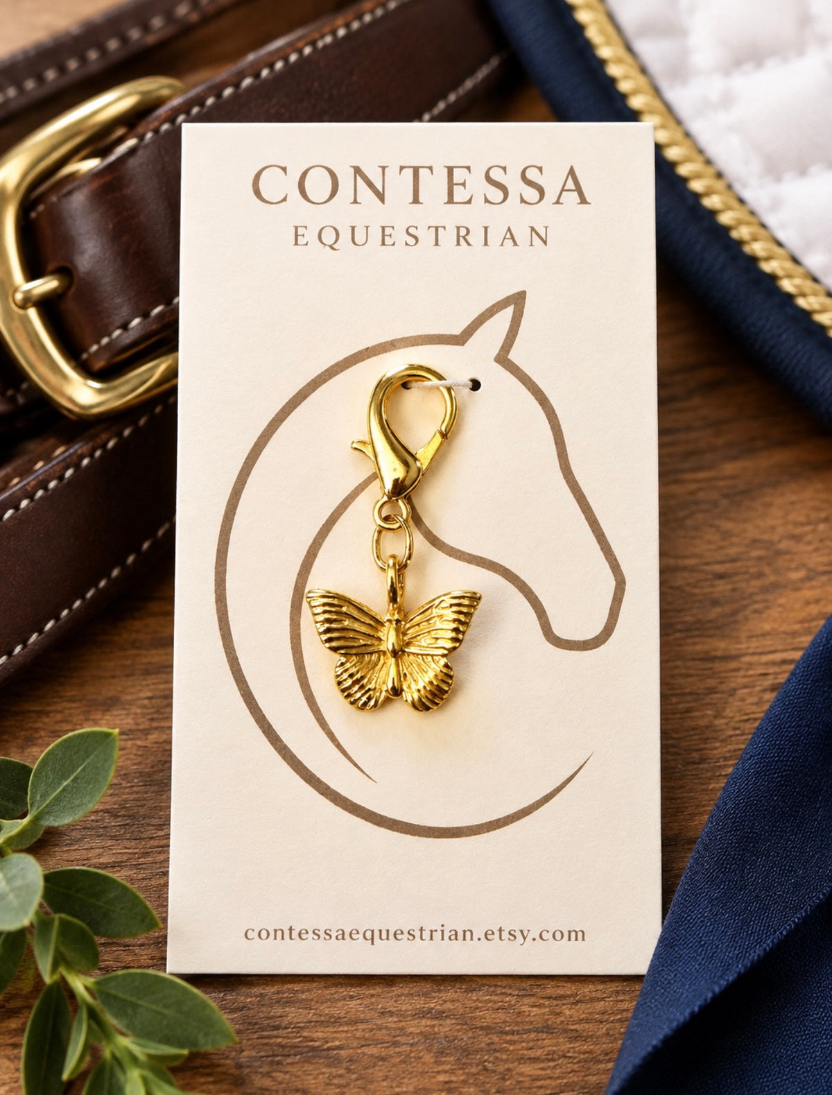 Butterfly Gold Bridle Charm