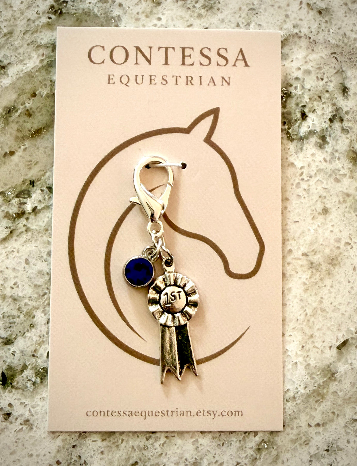 First place ribbon silver charm