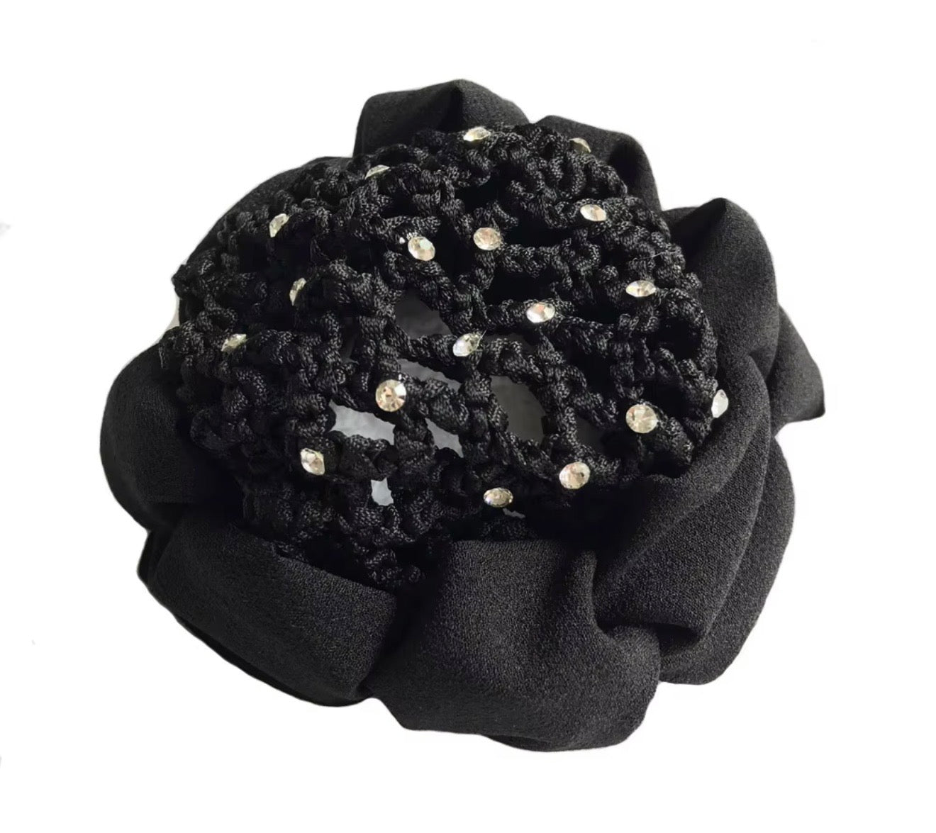 Dressage bun cover with clips